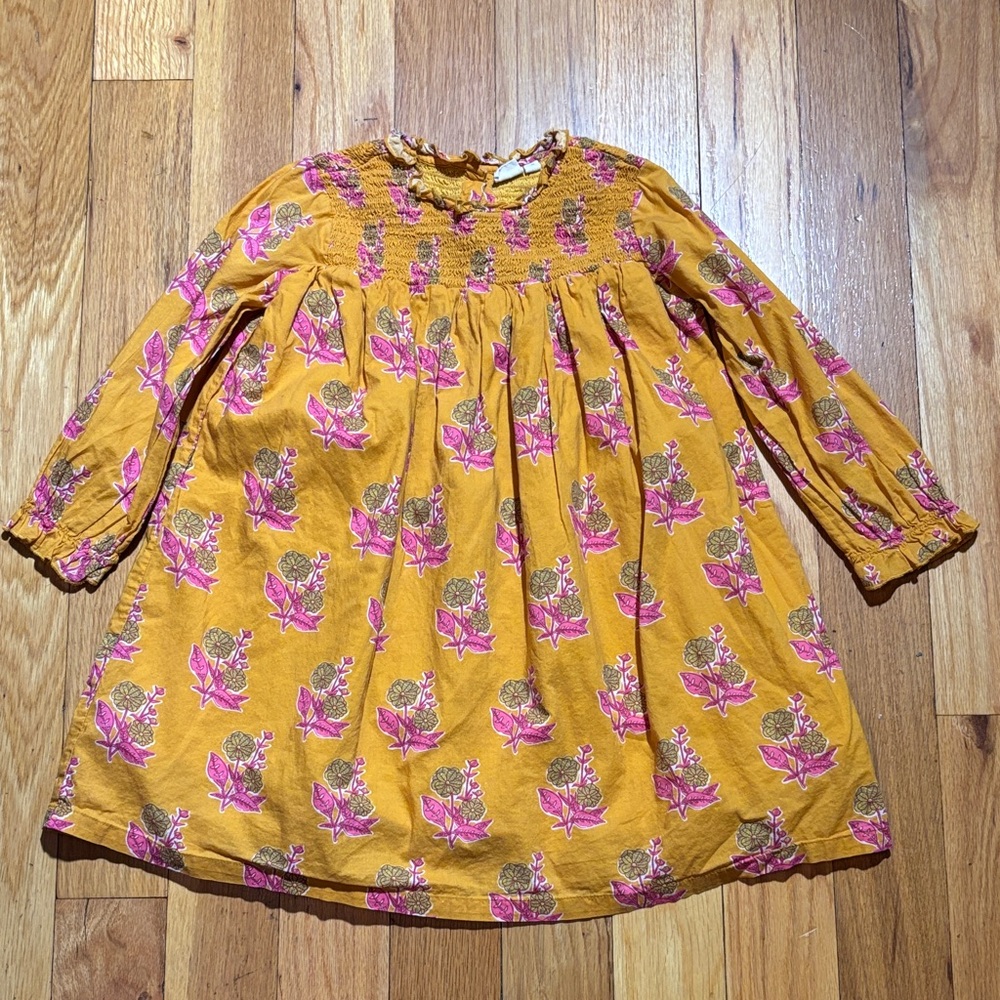 Beet World‎ Floral Yellow and Pink Long Sleeve Dress